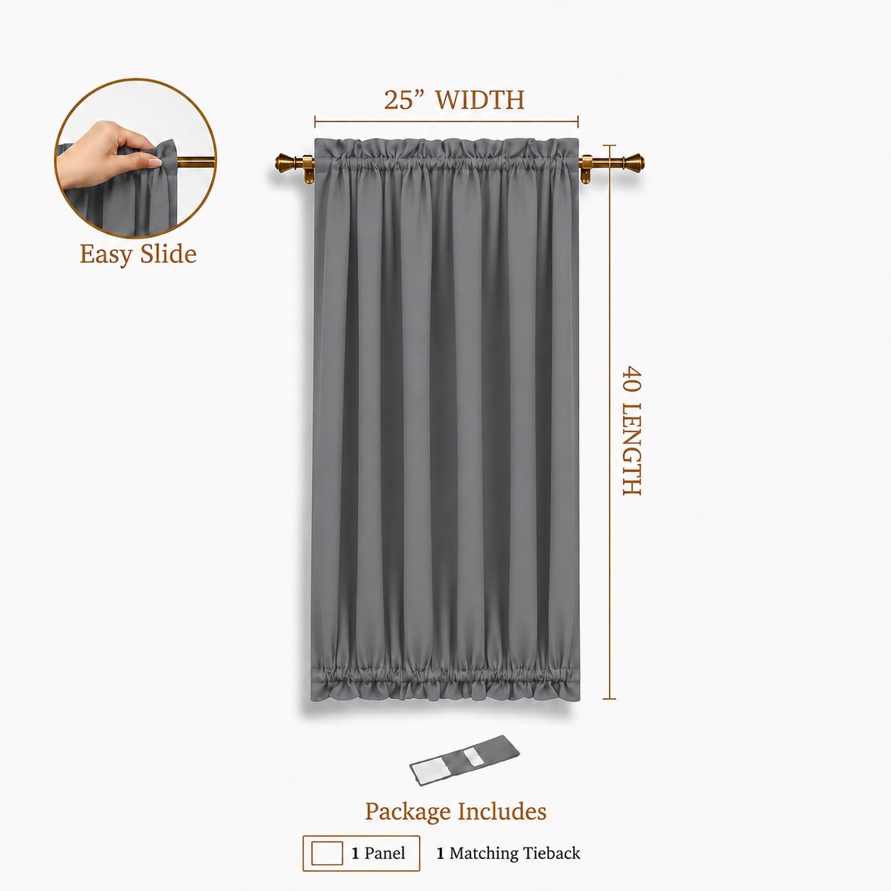 Black OutのカーテンとカーテンレールLast Offer‼️ Amazon.com: Aquazolax 25 x 40 inch Curtains for Door Window