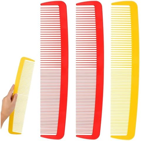 Ipetboom Giant Hair Styling Combs - 3 Pcs Natural Wide Tooth Combs for Women and Men, Halloween Costume Props, Barber Tools Cover
