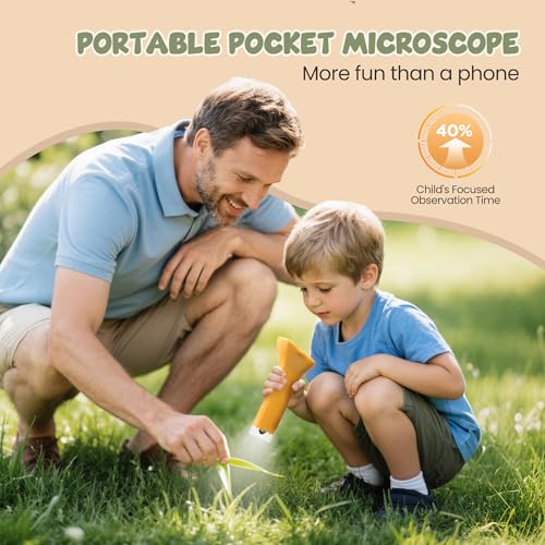 Handheld Microscope for Kids Portable Pocket Digiscope - 2" IPS HD Screen 1000X Digital Microscopes Camera PC Compatible 3-12 Year Old Girl Boy Science Edu Fun Birthday Gifts Toys - Image 3
