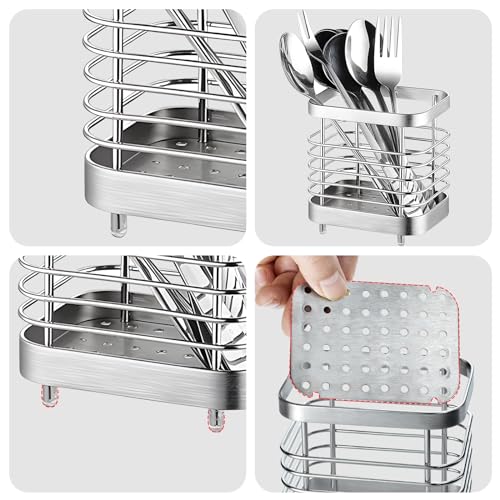 Iwntwy Utensil Holder, Stainless Steel Utensil Drying Rack With Detachable Base thumb #2