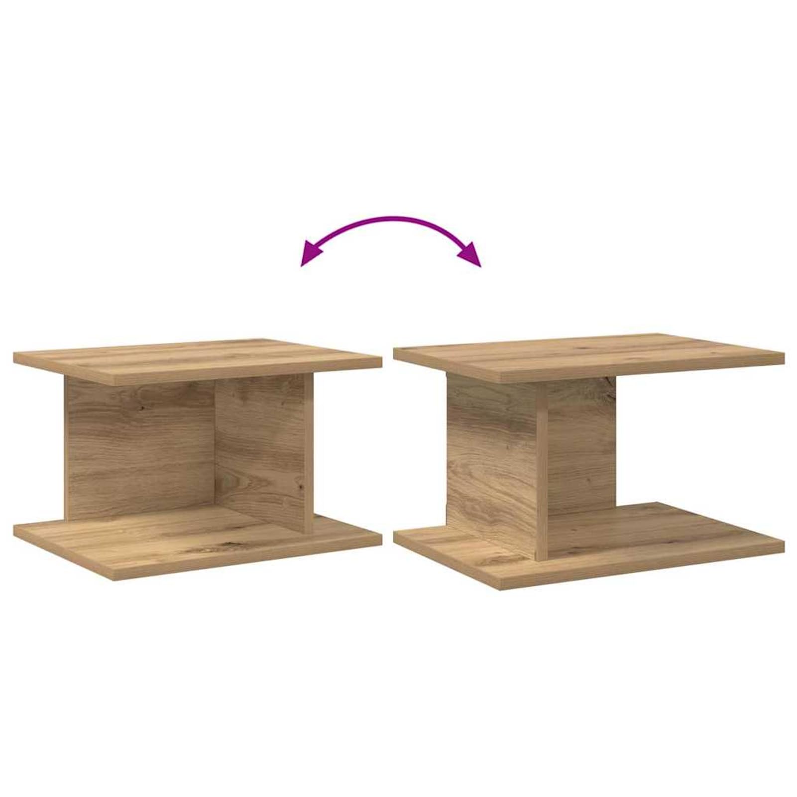 Nachttisch 2er-Set Artisan-Eiche 40x30x25 cm Holzwerkstoff | Rechteckiges Design, viel Stauraum unterhalb, montagefertig, pflegeleicht mit feuchtem Tuch