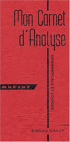 Mon carnet d'analyse