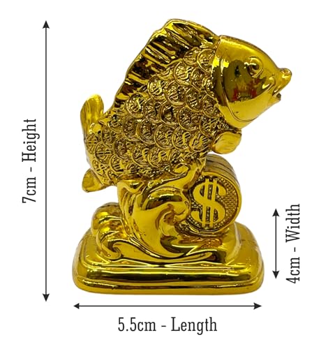 Image of Exclusive Small Size Fengshui Polyresin Arowana Fish Showpiece for Career, Luck & Education (AF-3515)