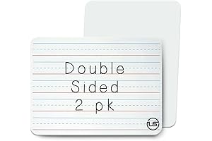 Small White Dry Erase Board for Kids Pack of 2 | Double Sided Mini Lapboard