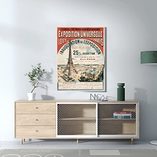 Affiche Vintage Exposition 1889 Format 60x80 Impression Toile Canvas