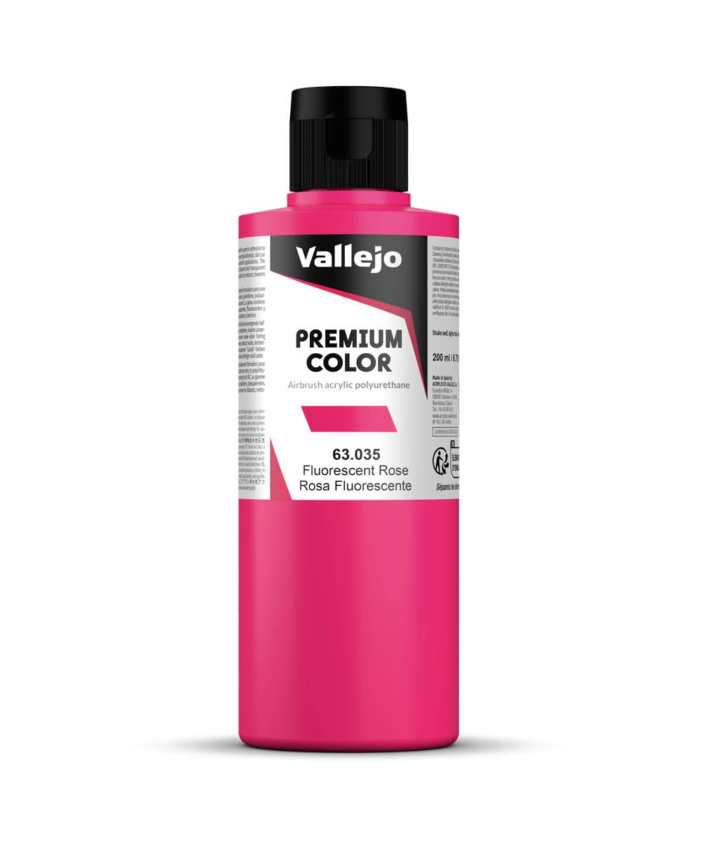 Vallejo : Premium Airbrush Paint : 200ml : Rose Fluorescent