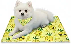 Tapete Gelado Refrescante para Pet – Alívio Imediato no Calor | Gel Ativado por Pressão | Seguro, Dobrável e Atóxico (Pequeno - 40x50cm, Abacaxi Good Vibes)