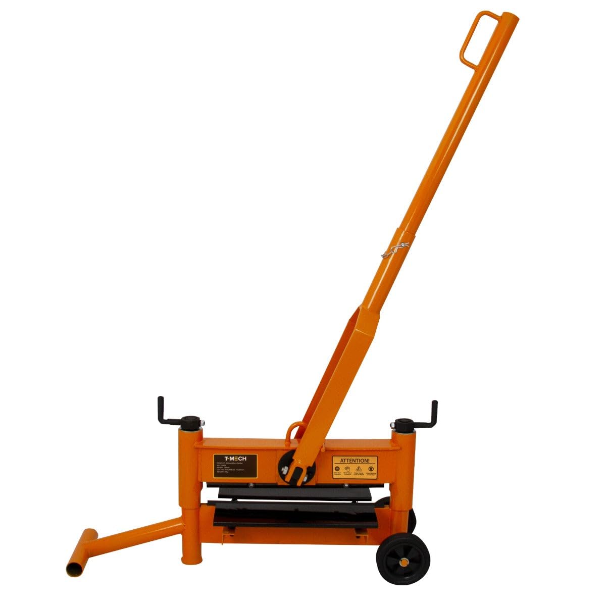 T-Mech Orange 430Mm Block Splitter Paving Cutter Concrete Landscaping Stone Brick Masonry Tool Cutting Machine Adjustable Cutting Height 10-200Mm Wheels Removable 119Cm Handle Top & Bottom 4 Edge Rotatable Blades Size 2
