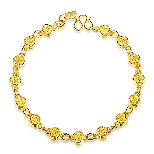 Emma Manor EM Sephla Love for The Promise Blooming Roses Link Bracelet,7.5 in (Yellow Gold Plated) Emma Manor EM Sephla Love for The Promise Blooming Roses Link Bracelet,7.5 in (Yellow Gold Plated)