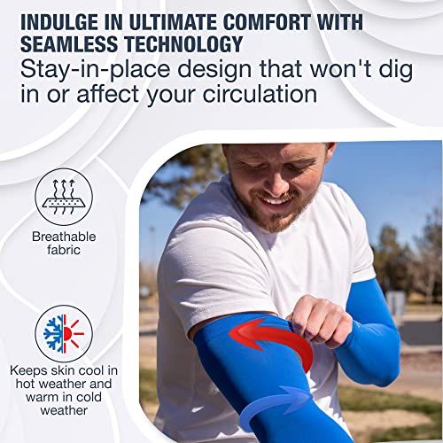 Image of SportsTrail Cooling Arm Sleeves for Men & Women - Breathable, UV Sun Protection, Sports Arm Sleeves for Women, Men & Youth
