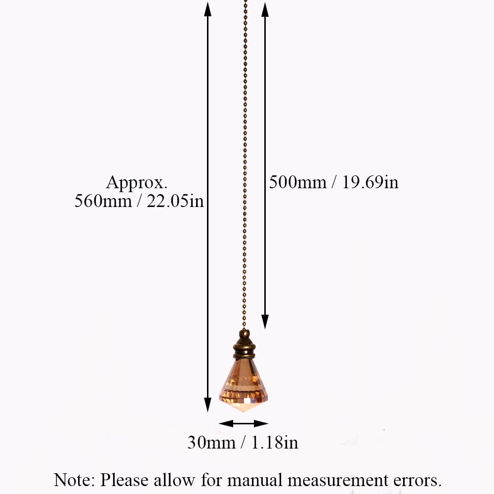 2 Pcs Light Pull Chain, 50cm Crystal Pull Chain Extension - Image 2