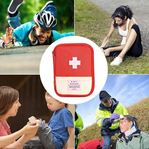 Image of First Aid Bag, Empty First Aid Pouch, Mini Portable Medical Bag for Outdoor, Camping Hiking, Travel Emergency, Multifunction Emergency Medicine Storage (Multicolour)