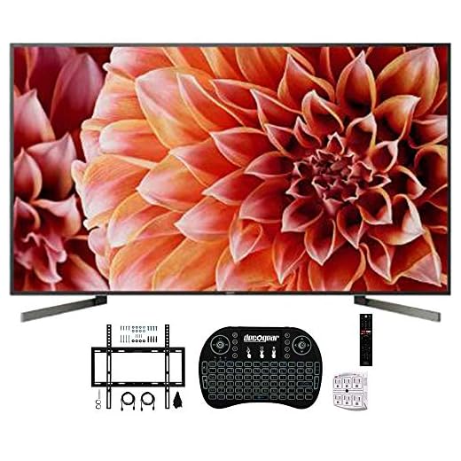 Sony XBR75X900F 75-Inch 4K Ultra HD Smart LED TV 2018 Model + Wireless Keyboard + Wall Mount Kit Bundle