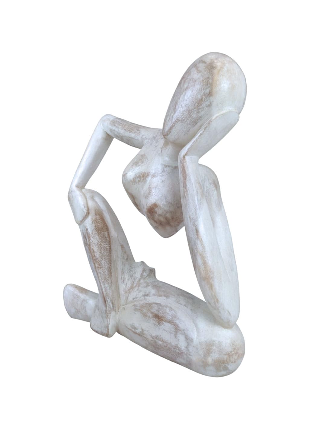 Statue abstraite << Le Penseur >> 40cm en bois | Design et Épurée