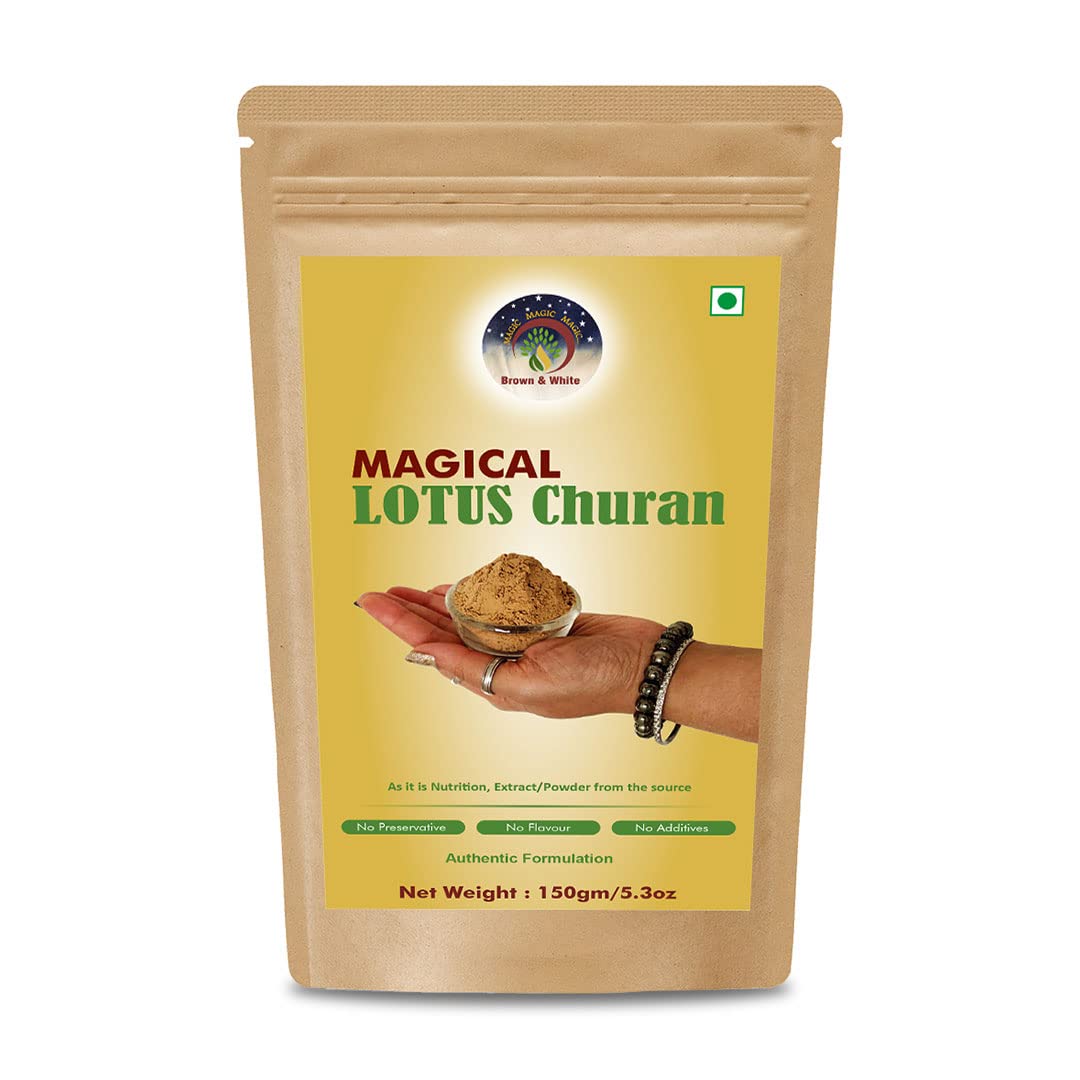 Brown & White Magical Lotus Leaf Churan for Wellness, Hair & Skin (150gm)