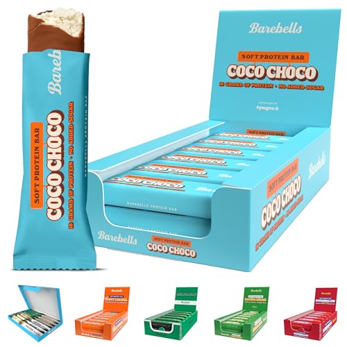 Barebells Soft Protein Bars | 16g protein Healthy Snacks, Protein Snacks for Breakfast, Sugar Free Chocolate, Low Carb – 12 x 55g (Coco Choco) Barebells Soft Protein Bars | 16g protein Healthy Snacks, Protein Snacks for Breakfast, Sugar Free Chocolate, Low Carb – 12 x 55g (Coco Choco)