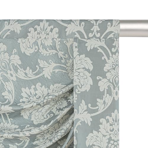 TOPLUXE Swag Valance for Windows Damask Waterfall Valance with Tassels - Image 3