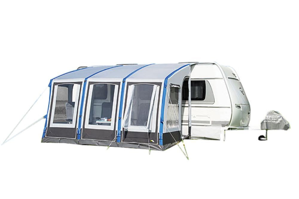 DWT aufblasbares Vorzelt Wohnwagen Space Air HQ, 6 Größen, 280 cm tief, leichtes Teilzelt m.Luftkammern inkl. Luftpumpe,Abspannmaterial