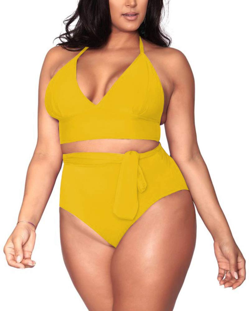 yellow tummy control swimsuit