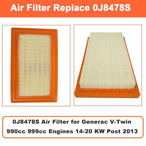 Toolyuan 6485 Maintenance Kit 0J8478S Air Filter 070185ES Oil Filter for Gene-rac 16KW-26KW Air Cooled Generators with 999cc Engine - Image 3