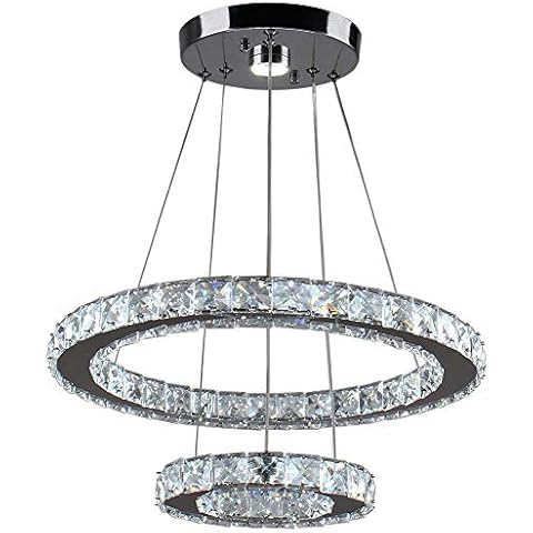 Luxury 2 Ring Crystal Chandelier LED Light Cover
