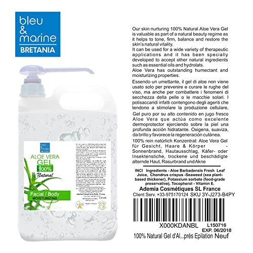 100% Natuurlijke Aloë Vera-Gel Concentrate Spaarpakket 2000 ML Jerrycan met pomp Conditioner Haargel After Sun Gel Gel… - Afbeelding 3
