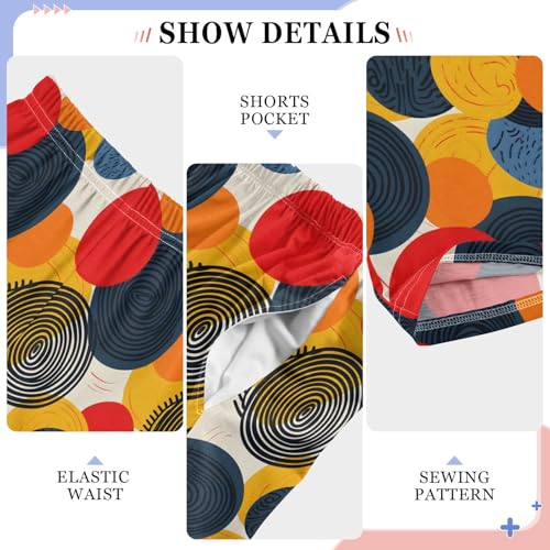 Pajama Pants Minimalist Style Circles PJ Bottoms Sleepwear Lounge Sleep Pant with Pockets4