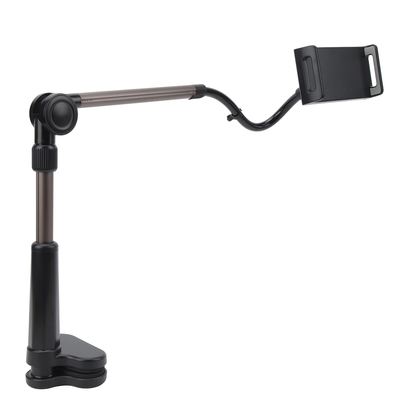 Pilipane Tablet Clamp Holder Desk Mount Stable Flexible 360 Degree Rotation Universal Phone Clamp Bracket
