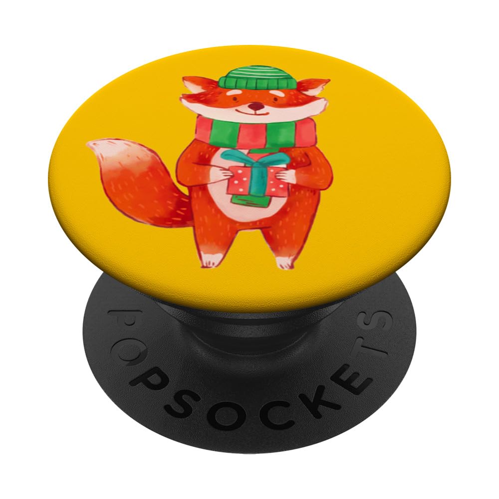 Happy Festive Fox Artistic Design PopSockets Swappable PopGrip