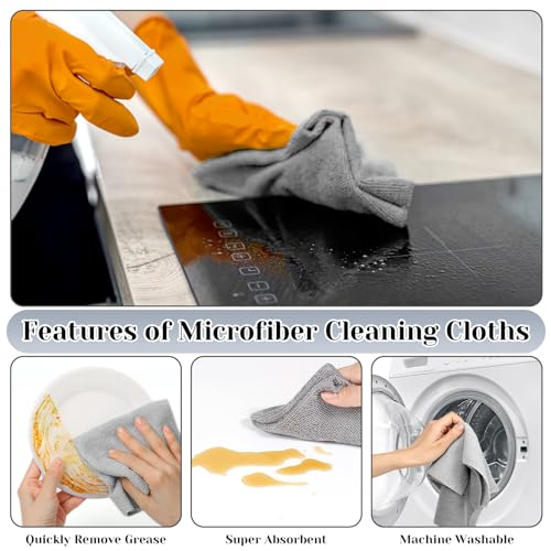 Lifeisluck LX-666768 45 Pack Microfiber Cleaning Cloth Roll, 10 Inch X 10 Inch Tear Away Reusable Towels Washable Rags Super Absorbent Microfiber Towels For Car Drying Dishes Kitchen Cleaning thumb #3