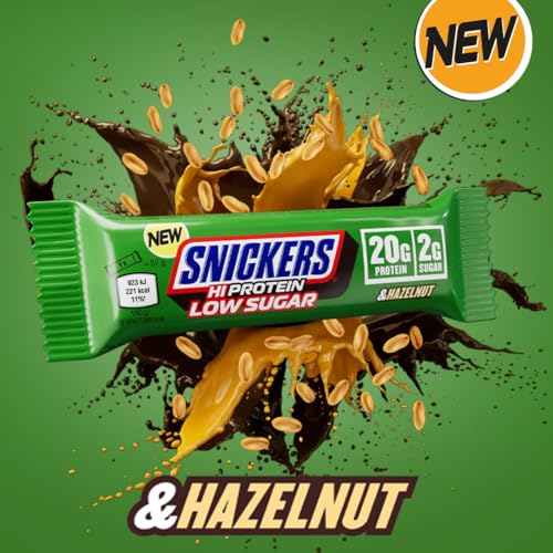 Snickers - High Protein Bars | Low Sugar, Only 2g of Sugar per bar, Hazelnut and Milk Chocolate Flavour, 12 x 57g Box, 20g Protein - Image 4