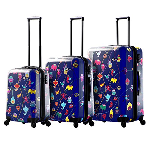 Mia Toro M1306-03pc-blu Italy Mistico Hardside Spinner Luggage 3pc Set, Blue, One Size