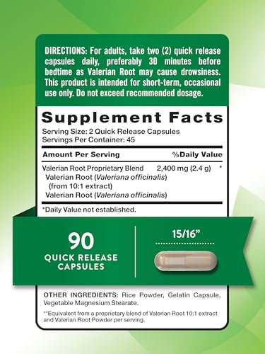 Nature'S Truth NT3110 Valerian Root Capsules | 2400Mg | 90 Count | Non-Gmo & Gluten Free Supplement thumb #1
