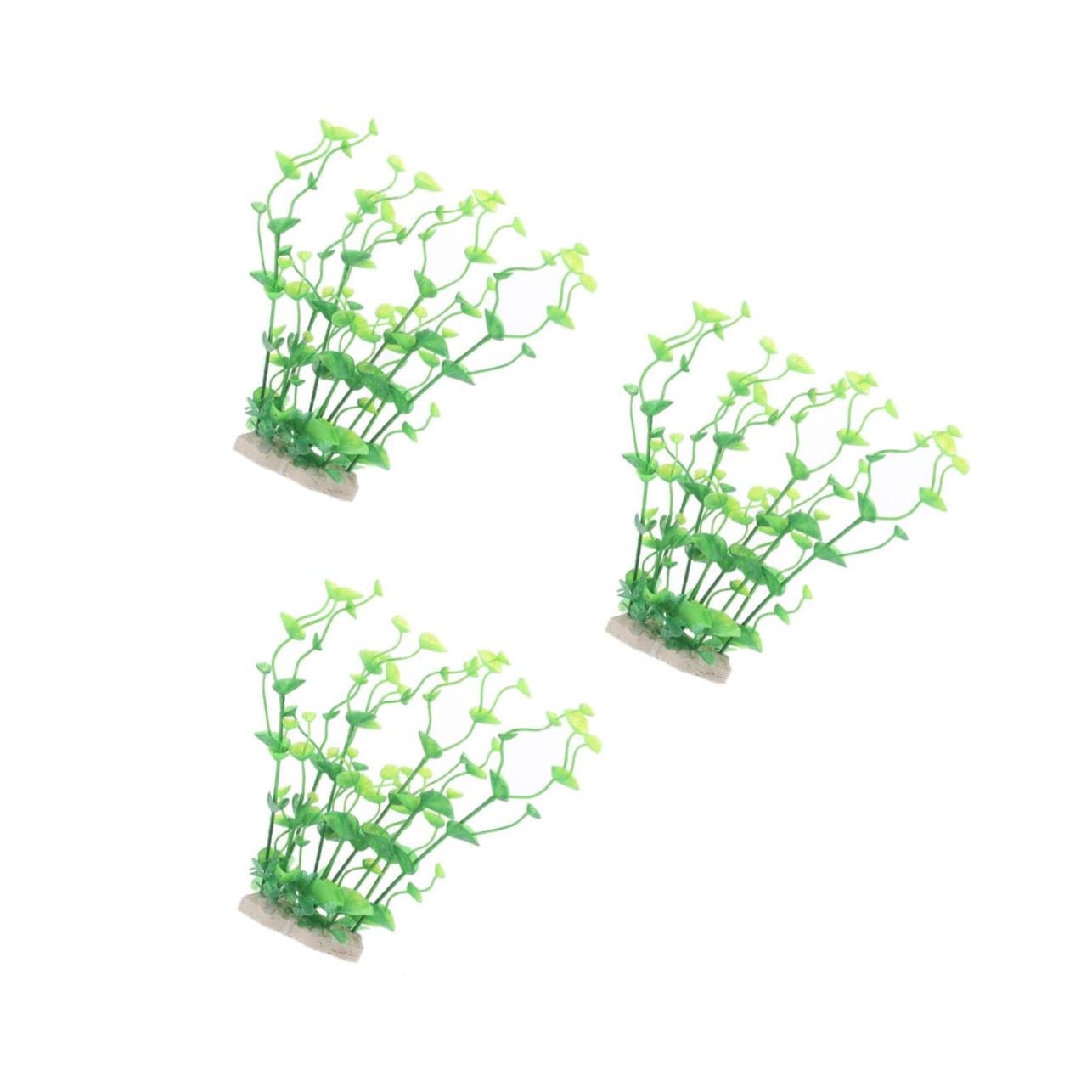 OUNONA 3 Pezzi di Acquatica Artificiale Mini Pianta Acquatica Piante Finte Decorazioni per Acquari Accessori per Acquari Piante di Foglie Piante d'Acqua Dolce Artificiali
