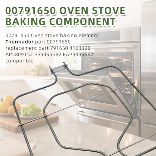 Image of 00791650 Oven Range Bake Element Compatible with Thermador part 00791650 Replacement 791650 4163328 AP5809152 PS9495682 EAP9495682