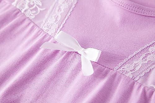 Girls Nightgowns Vintage Princess Night Gown Dress for Toddler Kids Short Sleeve Nightdress 2-Pack 5-12 Years4