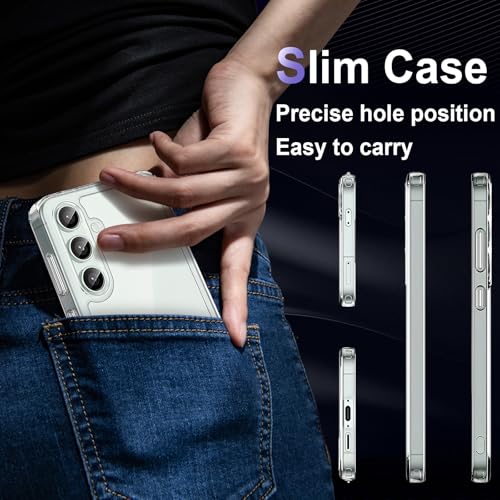 Image of Case for Samsung Galaxy S24 FE 5G, Military Grade Drop Protection Phone Case, Yellowing Resistant, Anti-Scratch Hard PC Back, Shockproof Hard Ultra-Thin Protective Cover, Clear