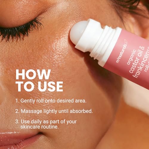 Image of Organic Castor Oil + Frankincense Roll-On, Essential Body Oil, 3 oz by M3 | USDA Organic, Cold-Pressed, Hexane-Free & Vegan Formula for Aromatherapy & Lymphatic Massage