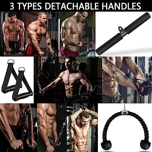 Favuit Cable Pulley System Home Gym, Upgraded Weight Cable Pulley System Gym DIY LAT Pull Down Home Gym Fitness Cable Machine Attachment for Gym LAT Pull Down Biceps Curl Tricep Arm Workouts - Image 5