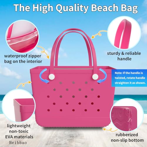 Extra Large Rubber Tote Bag & Beach Bag - Waterproof, Sandproof, Machine Washable - Perfect for Pool, Vacation, Summer 20253