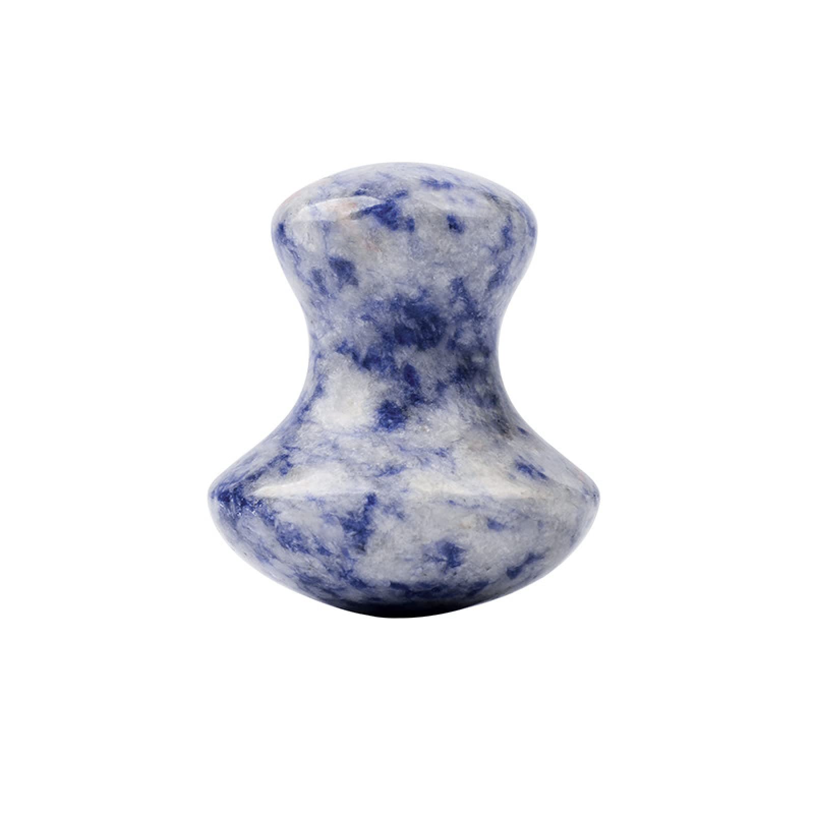 Naturel Rose Quartz Jade Champignon Massage Pierre Gouache Masseur Gua Sha Conseil Outil, Opale collecte à domicile (Color : Blue White Dot)