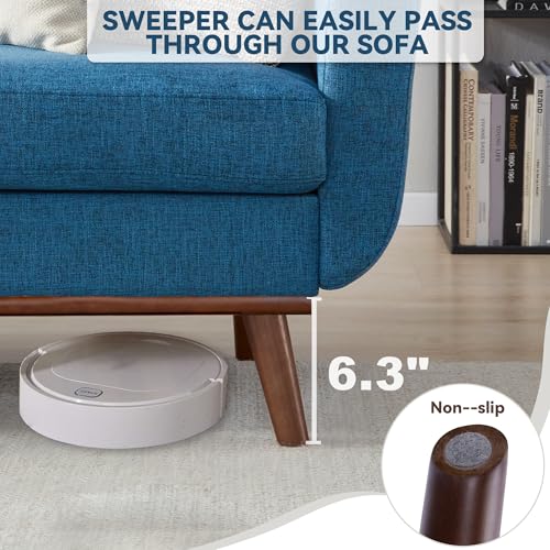 Image of Kingfun 77.2 inch W Loveseat Sofa, Mid Century Modern Decor Love Seat Couches for Living Room, Button Tufted Upholstered Furniture, Solid & Easy to Install Small Couch for Bedroom Office Apartment, Blue