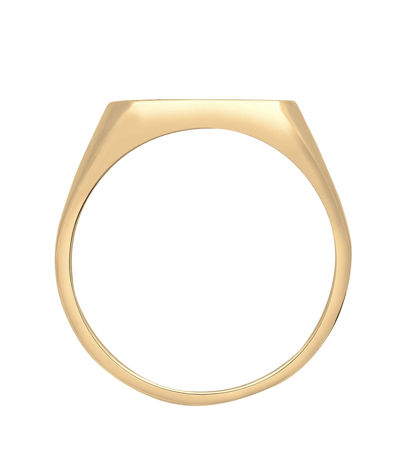 Kuzzoi Siegelring Herrenring massiver Ring (14 mm) Herren 925 Silber | vergoldet Edles Emaille Logo schwarz Goldener Ring für Männer in der Ringgröße 60 - 66