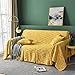Coperte per divani - Asciugamano per divano in ciniglia - Protezione per mobili a strisce geometriche bianche - Copridivano antiscivolo per divano Copridivano completo - 5 colori,Giallo,200 * 300 cm immagine