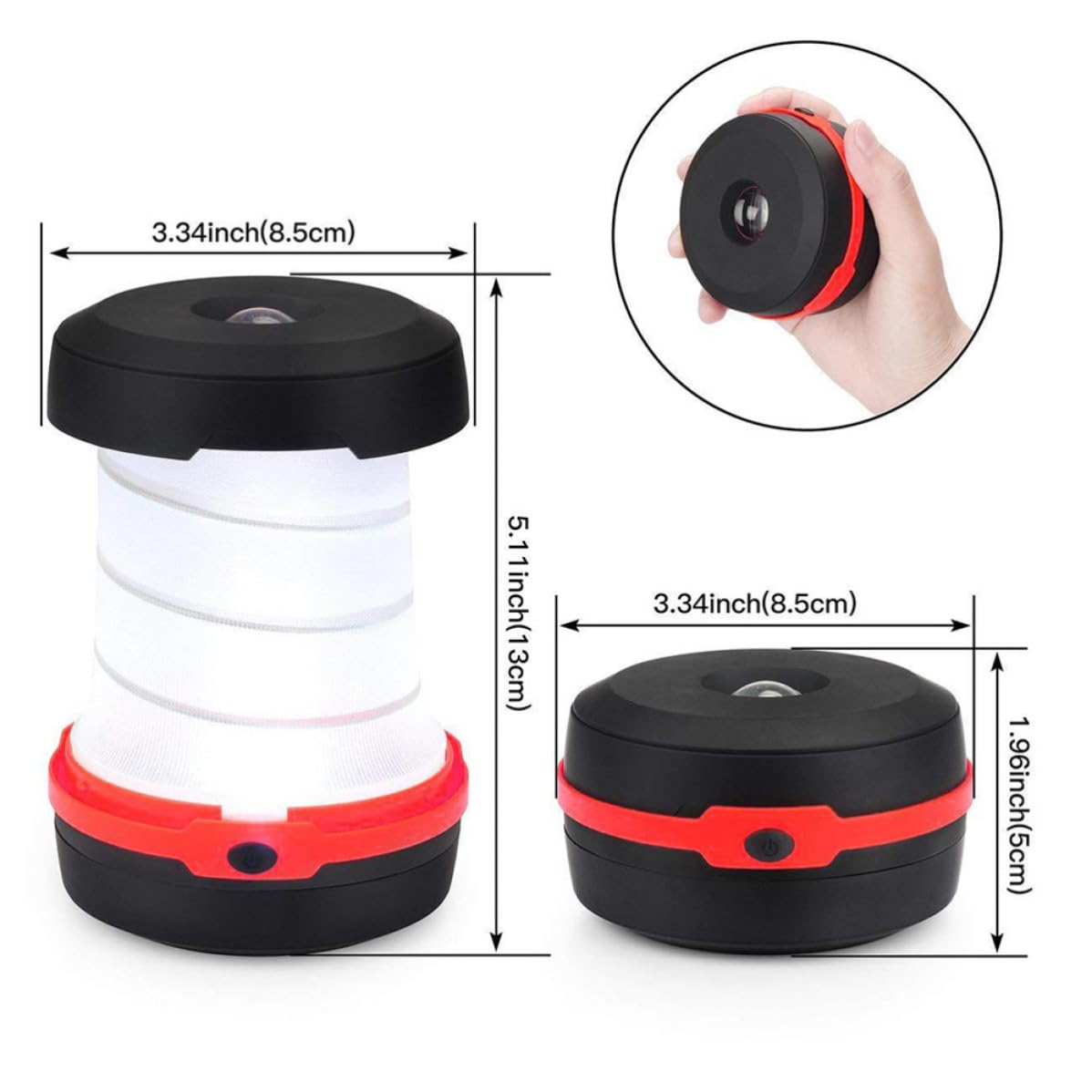6 Pezzi Lanterna da Campeggio LED Portatile a Molla | Abs, Luminosità Bassa e Alta, Struttura Antipolvere, per Campeggio e Kit D'emergenza