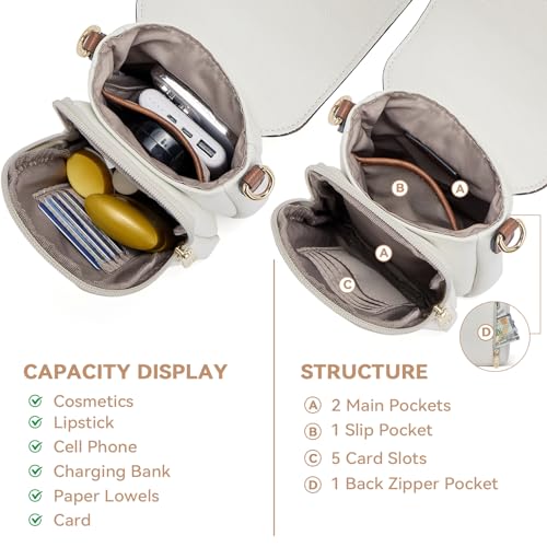 BOSTANTEN Small Crossbody Bags for Women Cell Phone Purse Leather Wallet Handbags with Card Slots4