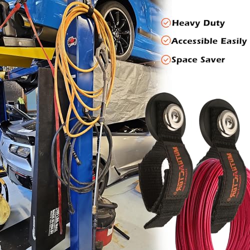 Image of MUTUACTOR Magnetic Hooks Heavy Duty,4Pack Strong Magnetic Mount Garage Storage Magnets with Hooks,Non-Slip Magnets Extension Cord Organizer for Hoses,Electric Cables in Garage,Pick-up,RV and Workshop