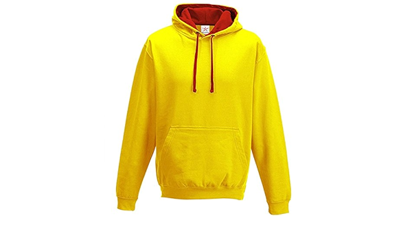 red and yellow hoodies