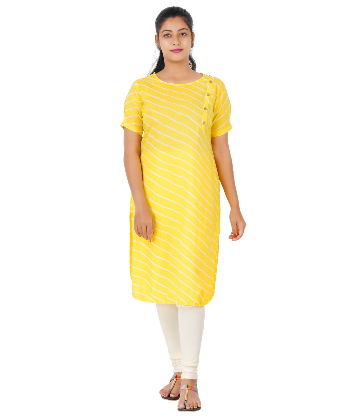 HovomWomen Cotton Pleated Straight Cut Kurta
