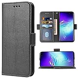 Phone Case for Samsung Galaxy S10 5G Folio Flip Wallet Case,PU Leather Credit Card Holder Slots Full Body Protection Kickstand Protective Phone Cover for Galaxys10 Glaxay S 10 Edge 10S GS10 Men Black